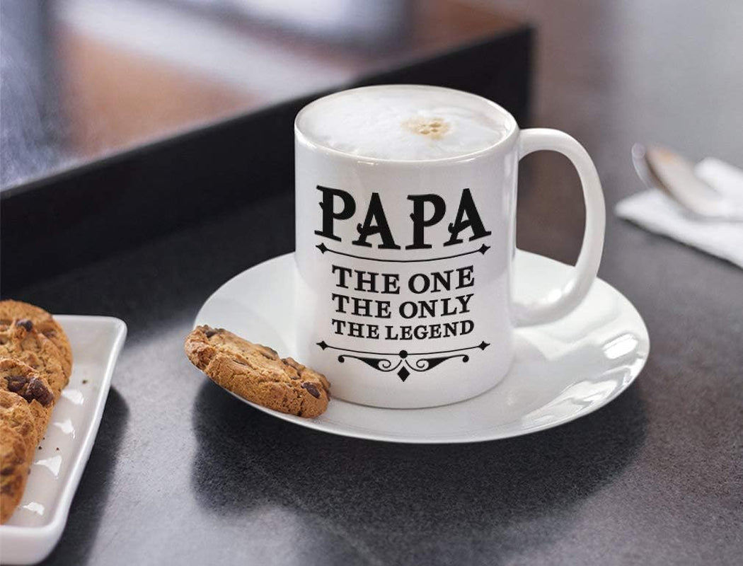 PAPA the One the Only the Legend Coffee Mug Father's Day Gift for Dad, Grandpa, Ceramic Mug 15 Oz