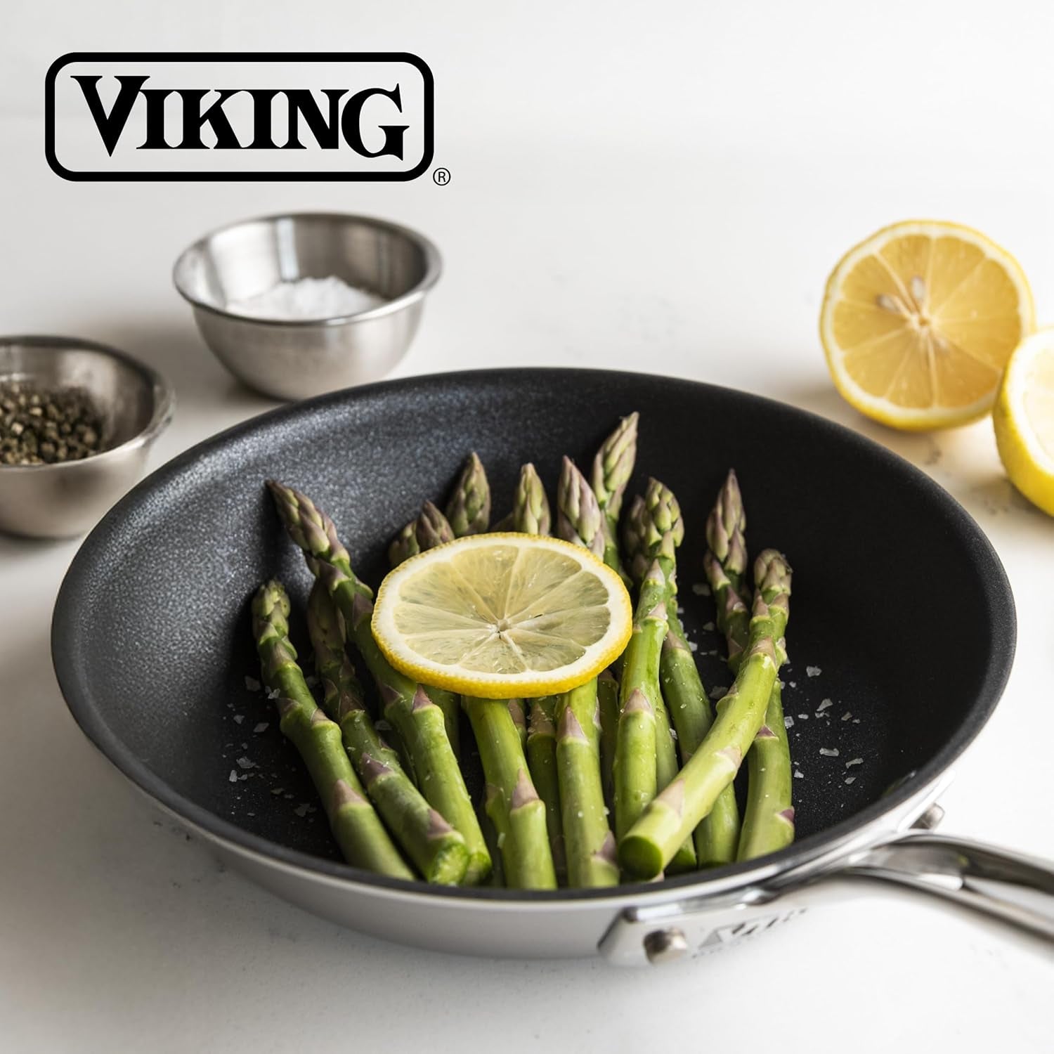 5-Ply Non Stick Frying Pan, 10 Inch Stainless Steel Nonstick Fry Pan, 5 Liters, Satin Finish