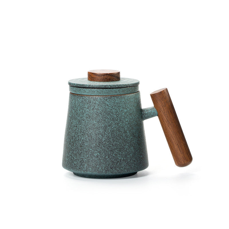 Su Ting Bluestone Glazed Mug Ceramic Mug with Lid