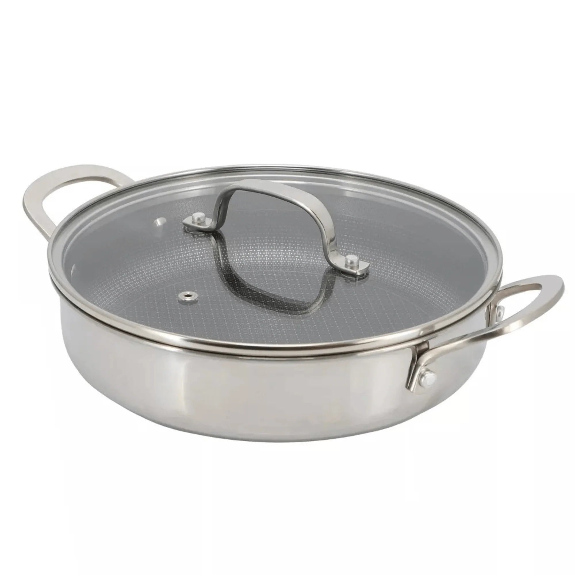 9-Inch 3-Ply Stainless Steel Nonstick Deep Fry Pan with Lid