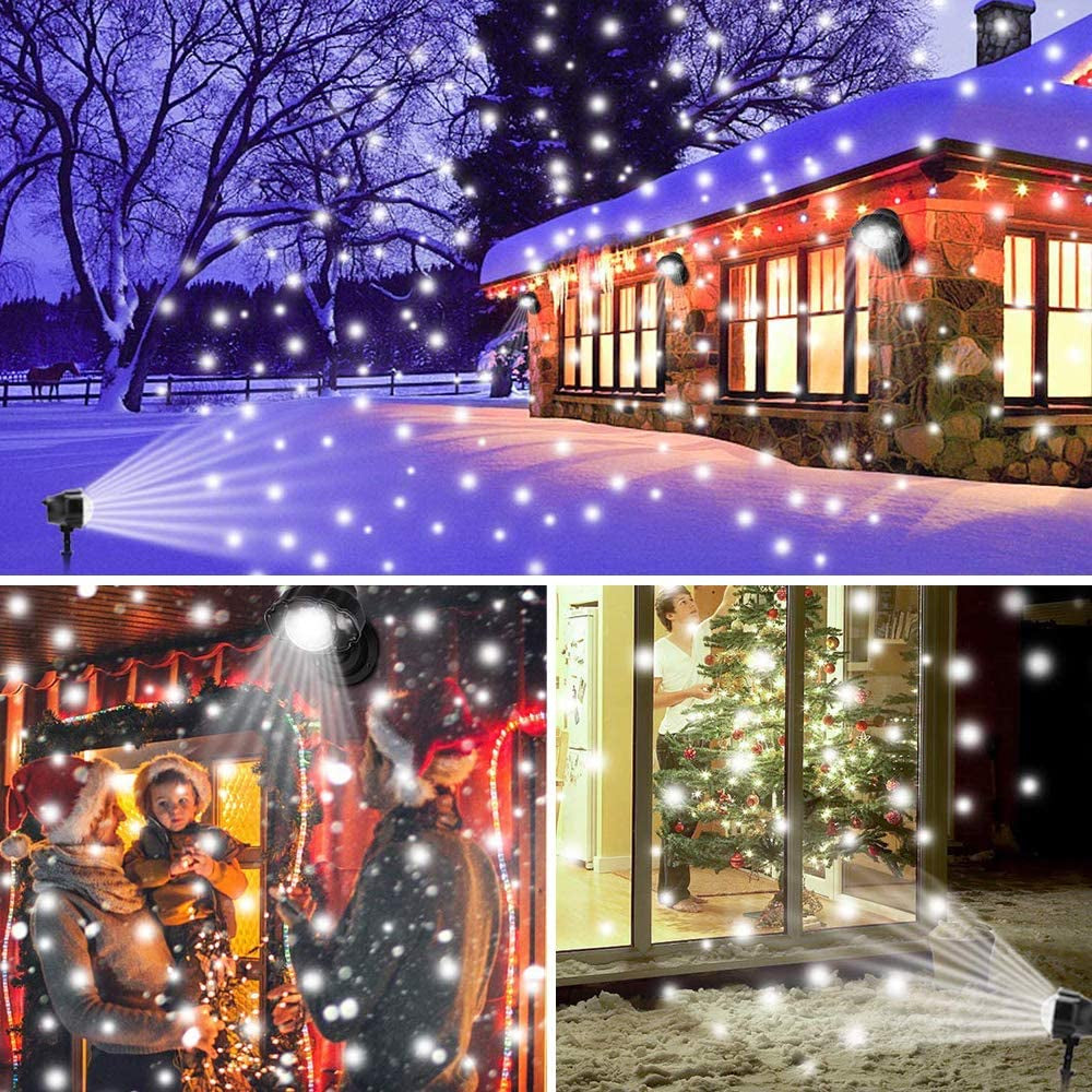 Snowfall Christmas Light Projector, Indoor Outdoor Holiday Projector Lights with Remote Control