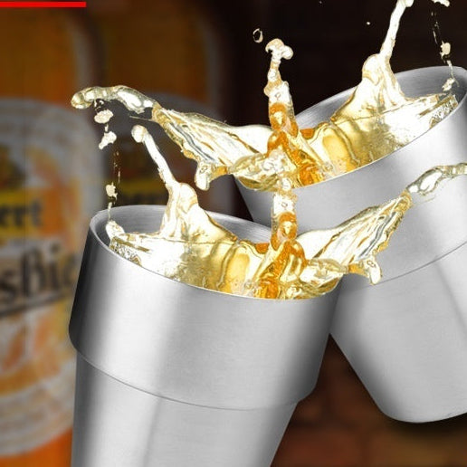 304 Stainless Steel Double Layer Mug Water Glass