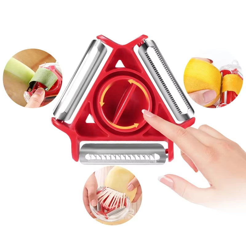 1-2Pcs 3In1 Kitchen Convenience Vegetable Peeler Carrot Grater Fruit Cutter Shredding Tool for Kitchen