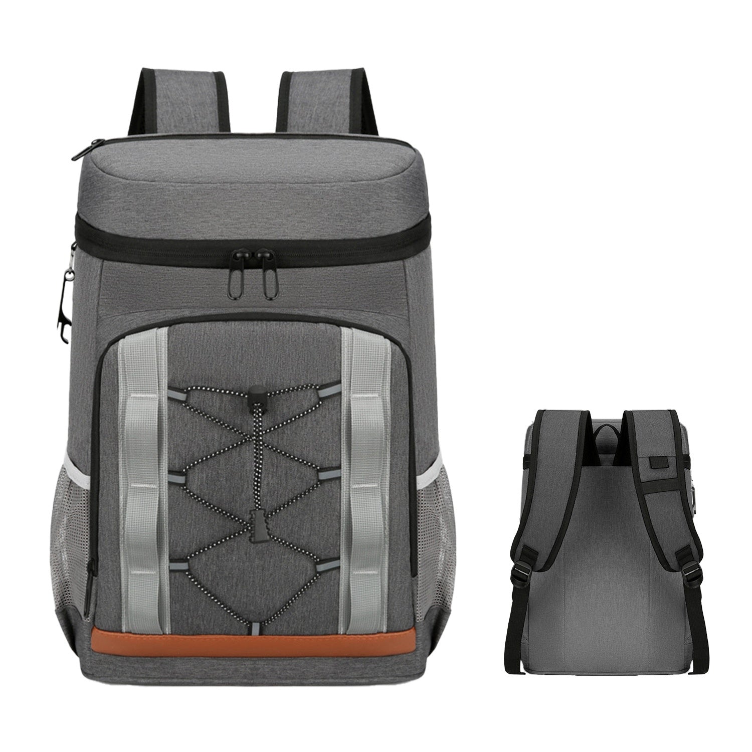 Grey-Black Cooler Backpack Leakproof Insulated Backpack