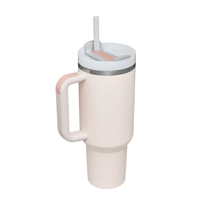 Tumbler With Handle Straw Insulated Stainless Steel