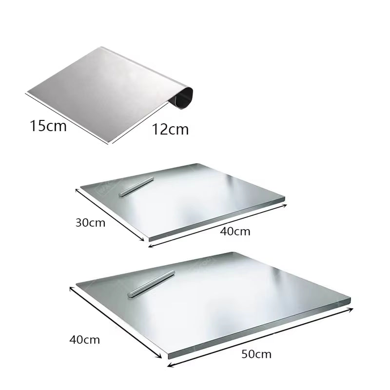 Light Top Stainless Steel Cutting Board Food Grade Heavy Duty Chopping Boards Anti-Slip Boards