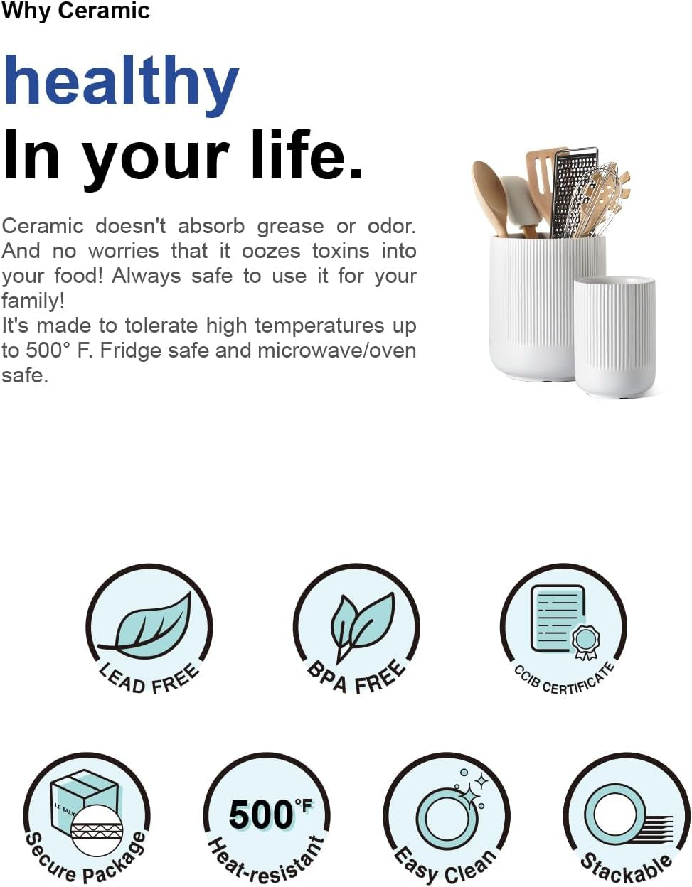Ceramic Utensil Holder Set