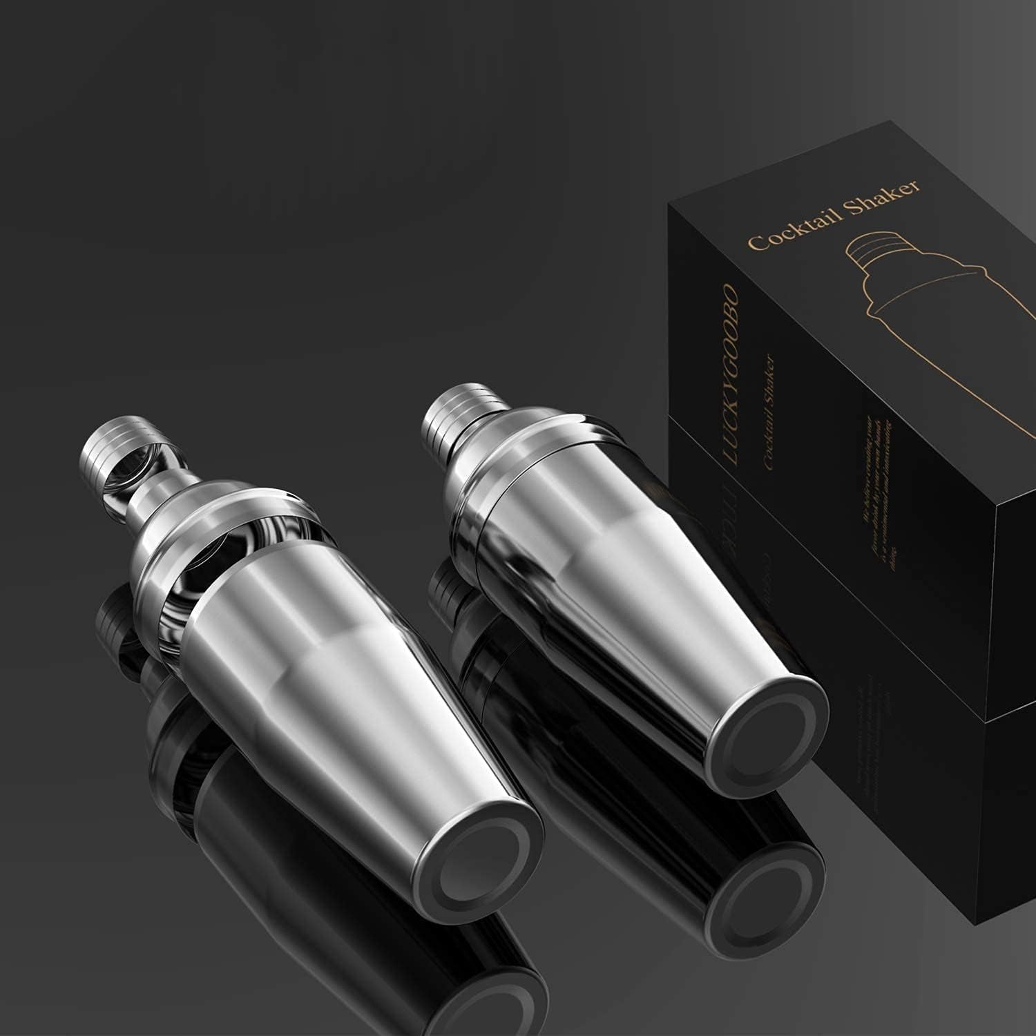 24 oz. Stainless Steel Cocktail Shaker with Double Measuring Jigger