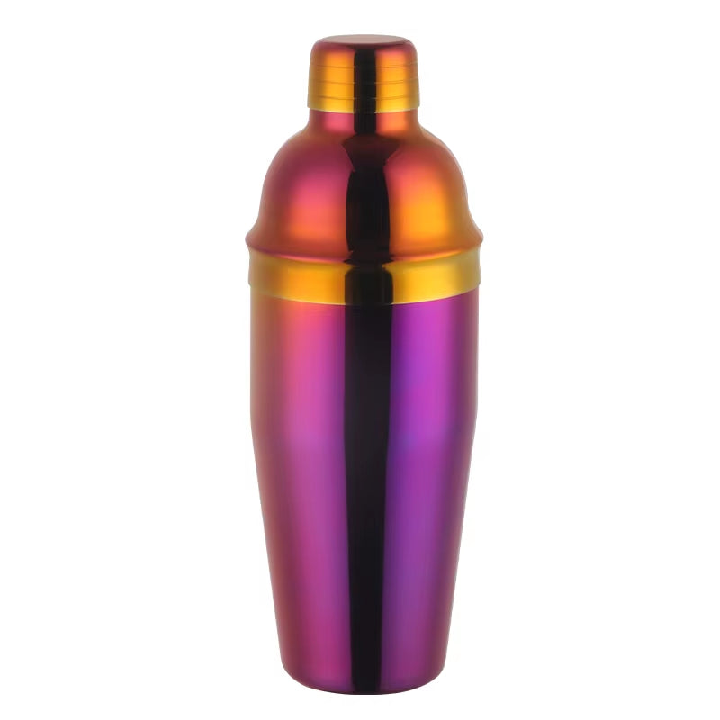 750ML Stainless Steel Boston Cocktail Set Shaker Wine Pourers Gold Bar Tool Set with Strainer Measure Cup Bartender