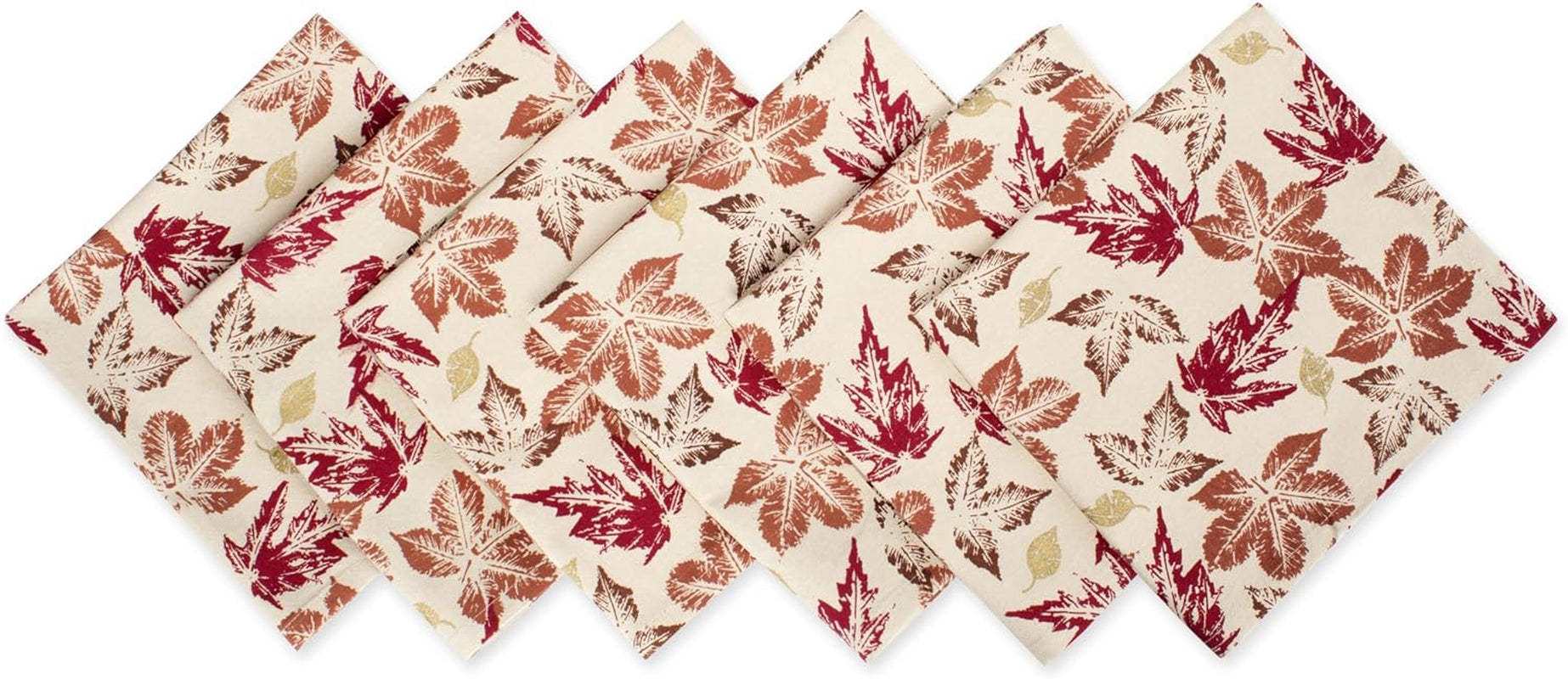 Rustic Autumn Leaves Cotton Napkin Set – 6 Pack (20x20)