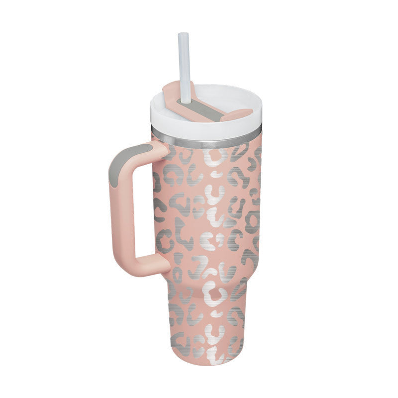 Tumbler With Handle Straw Insulated Stainless Steel