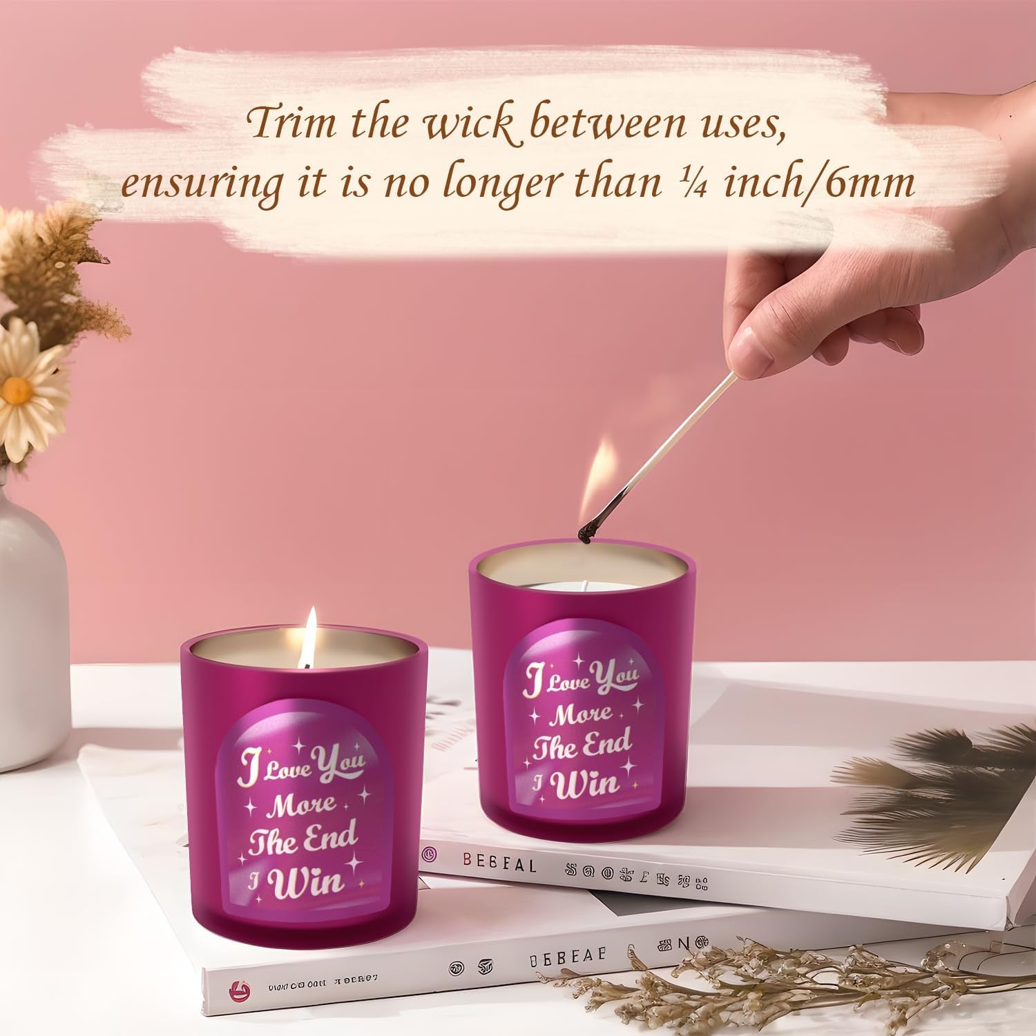 Scented Candles Gift for Women, Unique Birthday Gifts for Her, 100% Natural Soy Candle, Aromatherapy Candle for Girlfriend, Wife, Rose & Sandalwood Scented Candle, 10 Oz