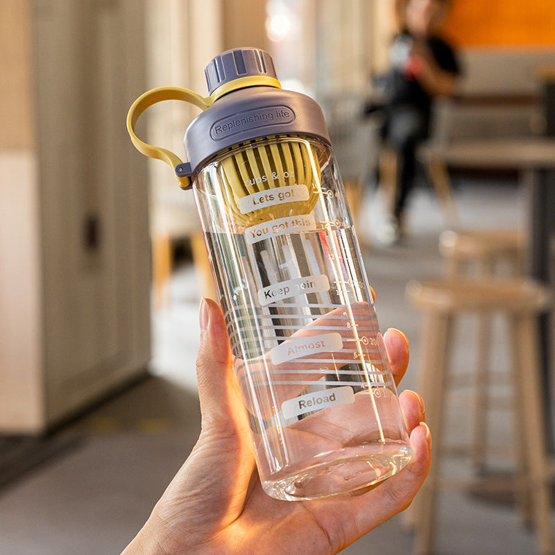 Cute Chubby Water Bottle with Motivational Fruit Design