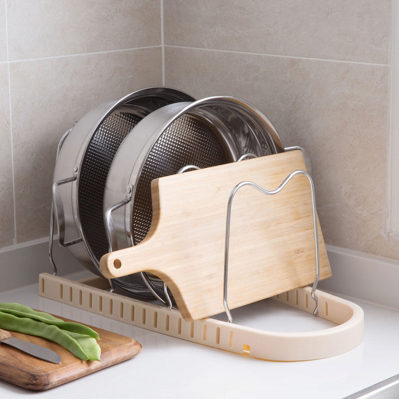 Non-perforated stainless steel pot rack