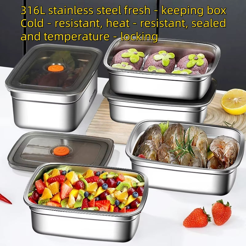 Stainless Steel Box Student Lunch Box with Lid Lunch Bento Food Box Outdoor Picnic Camping
