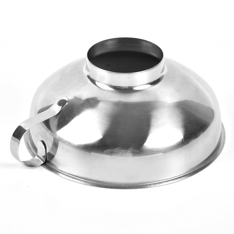 Stainless Steel Wide Mouth Funnel – Large Diameter with Outer Belt for Food, Pickles, Jam, Sausage, and Powder