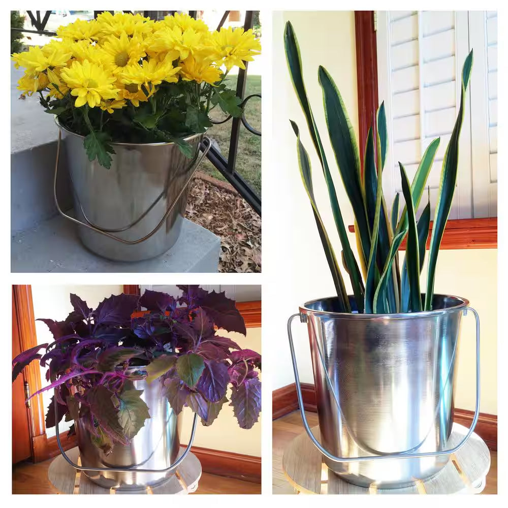 Large Stainless Steel Bucket Set (3-Pack)