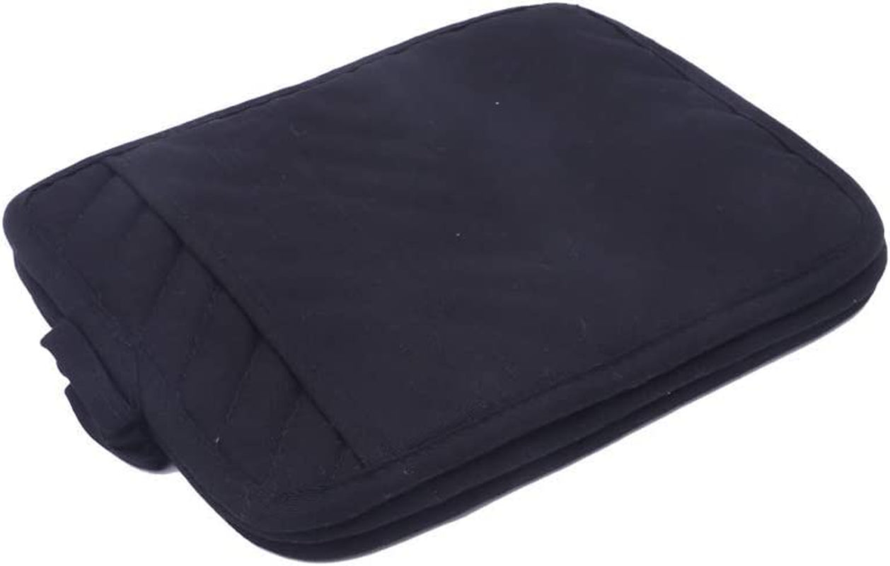 Cotton Pot Holders with Pocket, Heat Resistant Black Counter Table Hot Pads