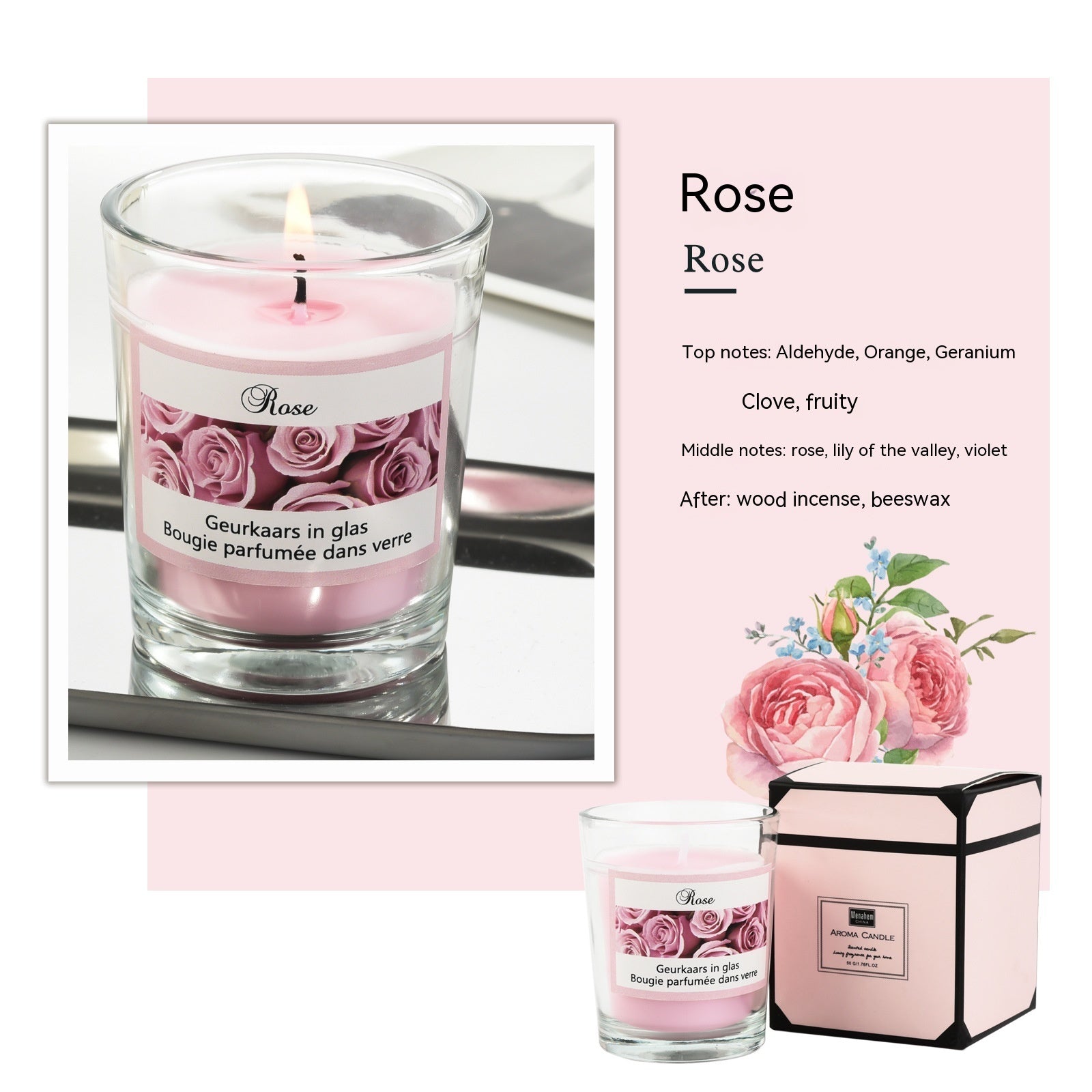 Elegant Scented Candle in Glass Jar