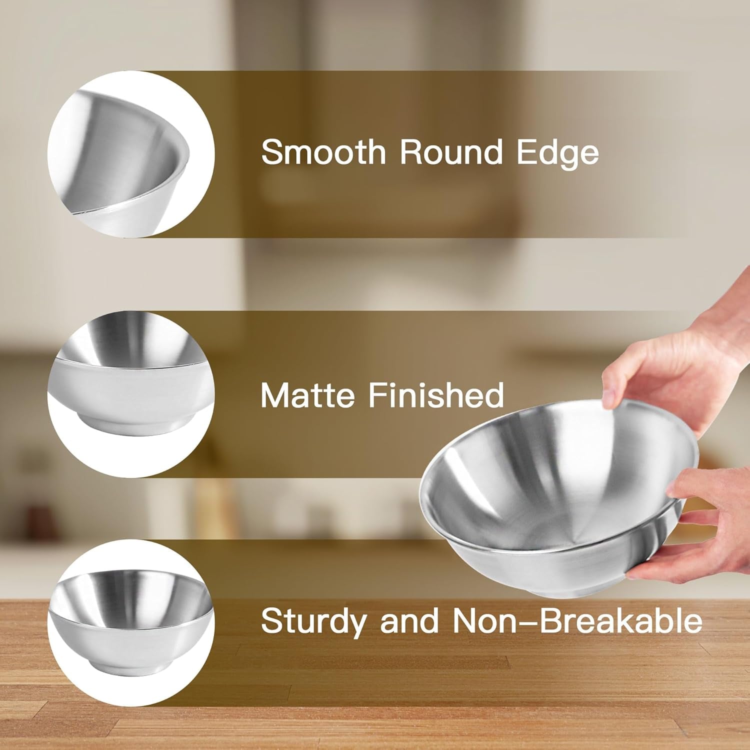 54 Oz Large Soup & Salad Bowl, Double Wall Insulated Stainless Steel – Set of 2