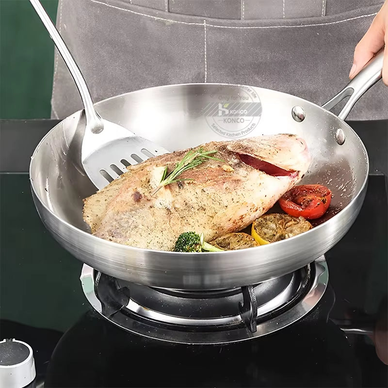 304 Stainless Steel Frying Pan Nonstick Kitchen Cookware for Gas Stove and Induction Cooker