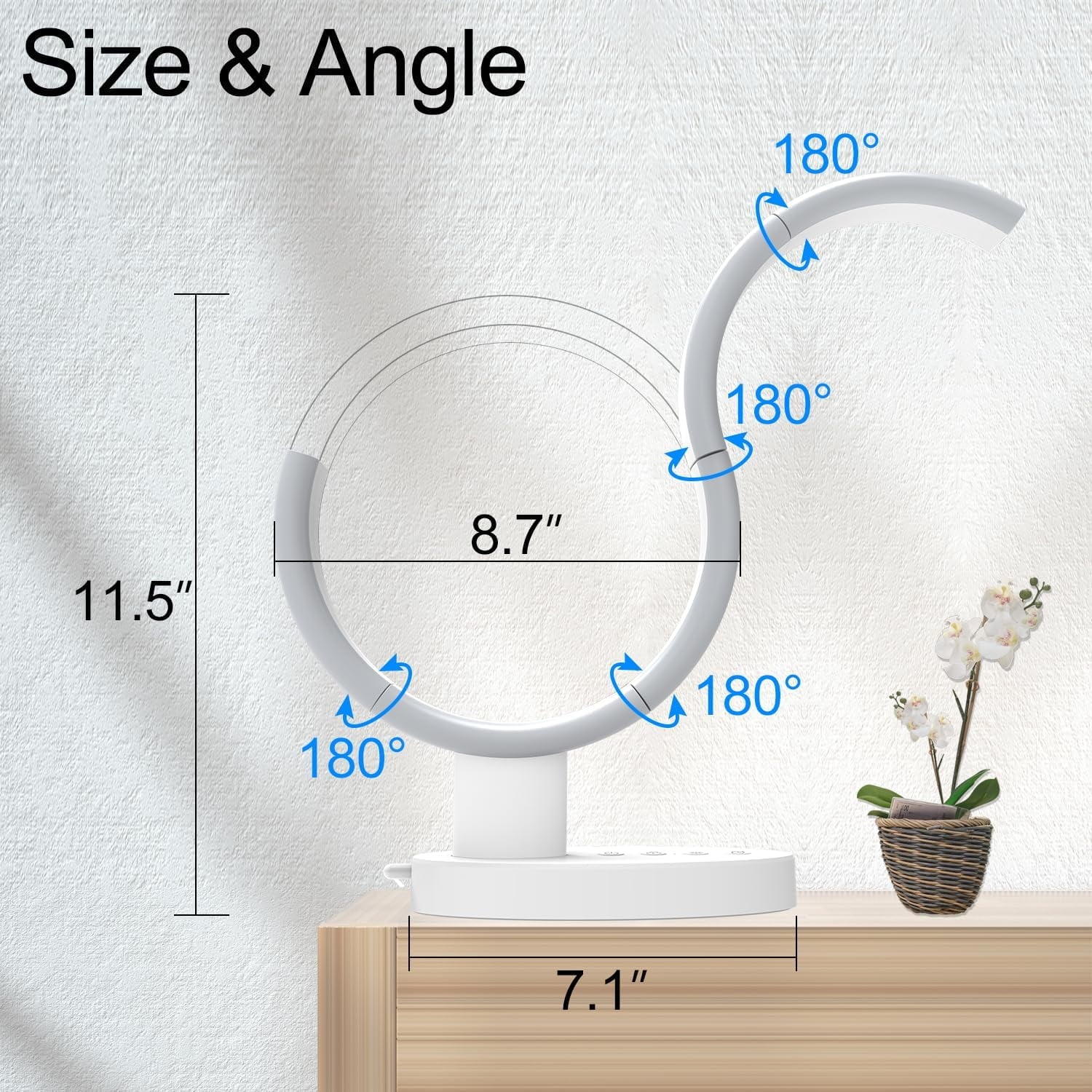 Transformable LED Desk Lamp, Bedside Desk Lamps for Bedroom