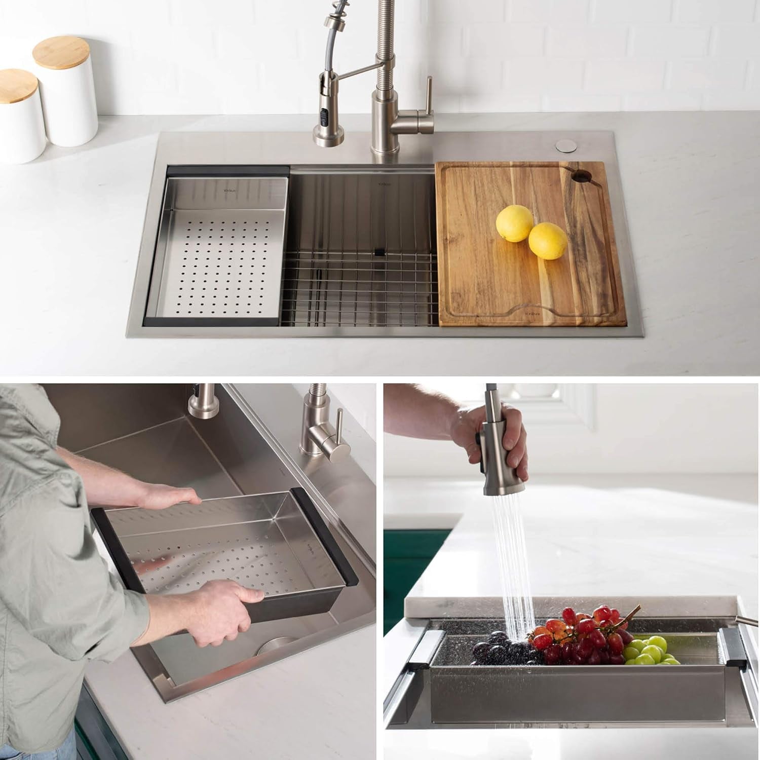 Stainless Steel Colander for Workstation Kitchen Sink, CS-6
