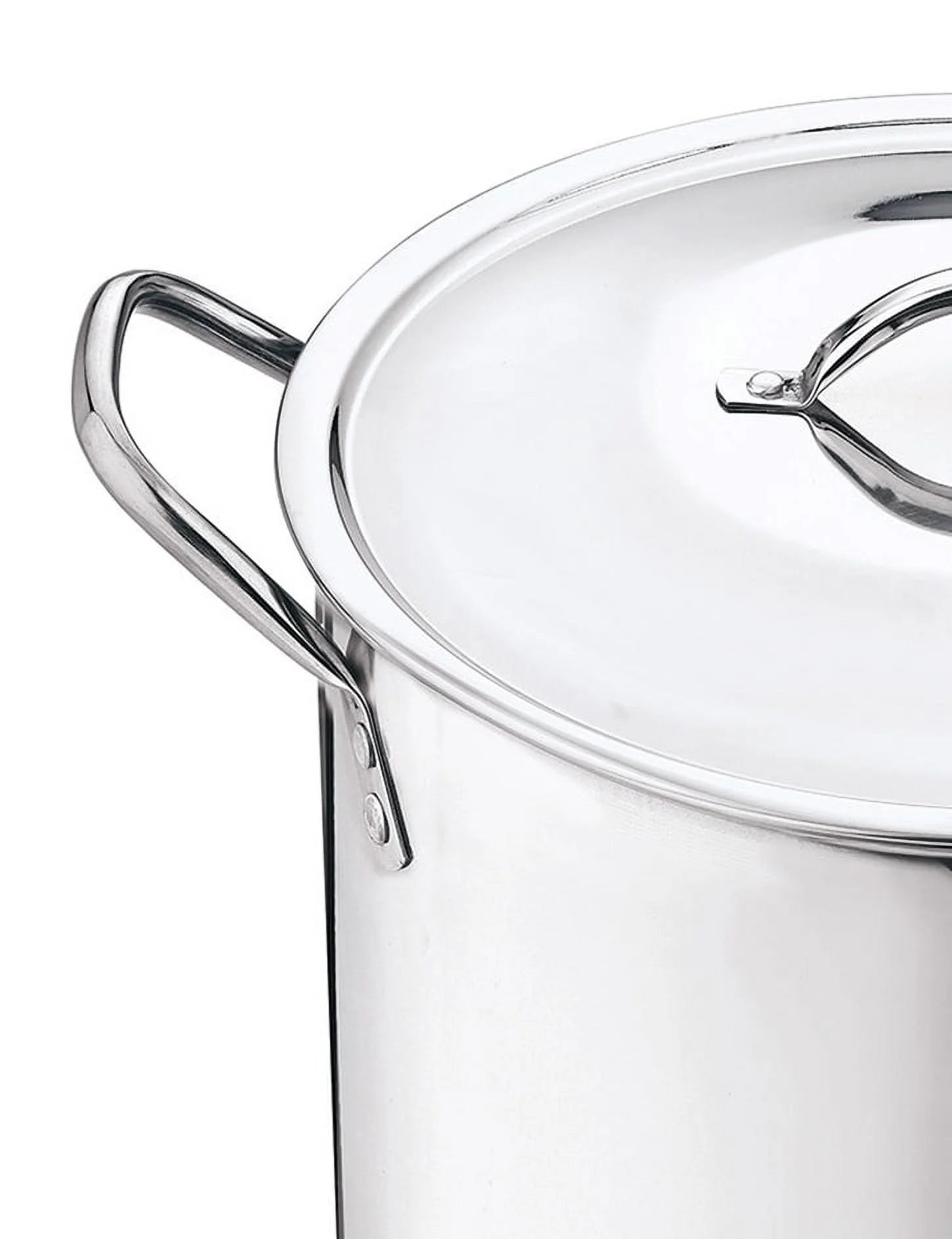 8-Qt Stainless Steel Stock Pot with Metal Lid, Ultra Durable, Stay-Cool Handles, Hand Wash Only