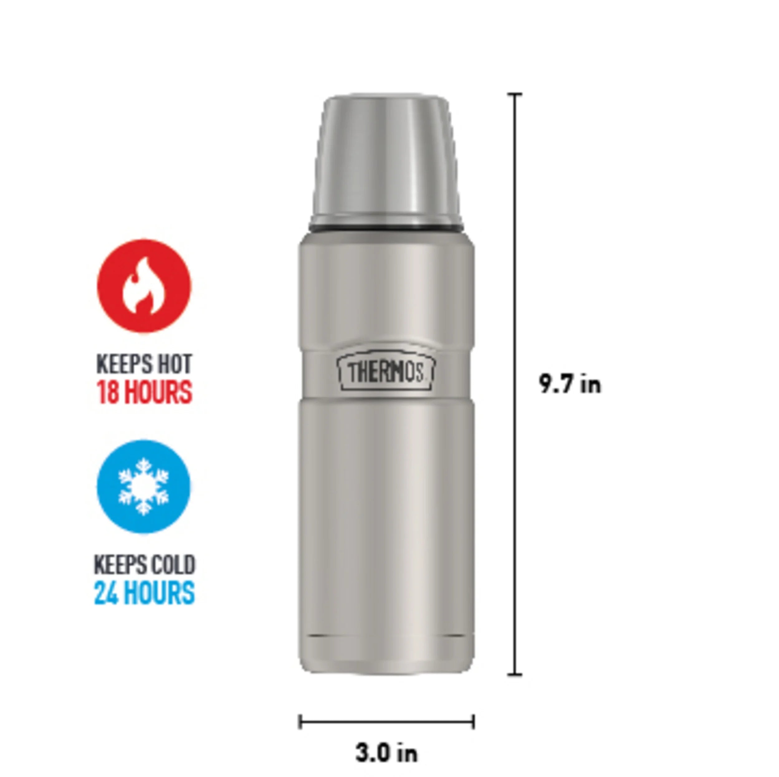 16-Ounce Stainless Steel Compact Beverage, Matte Stainless Steel