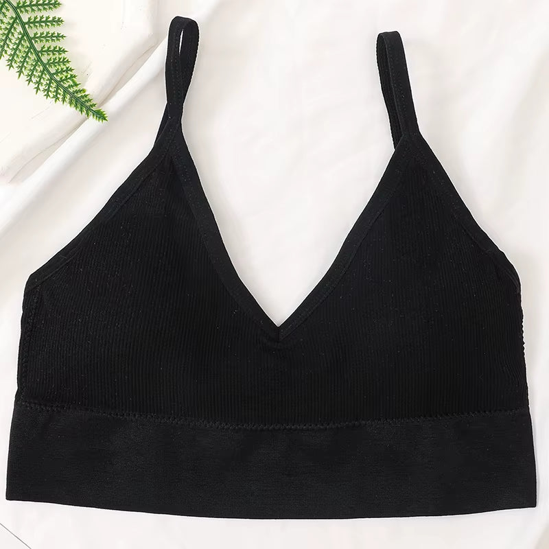 Women Crop Top Seamless Tube Top Underwear Low Back Bra Sports Fitness Top Streetwear Tank Bandeau Lingerie Removable Pad