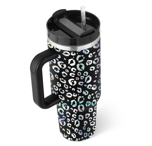Tumbler With Handle Straw Insulated Stainless Steel