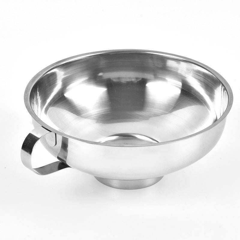 Stainless Steel Wide Mouth Funnel – Large Diameter with Outer Belt for Food, Pickles, Jam, Sausage, and Powder