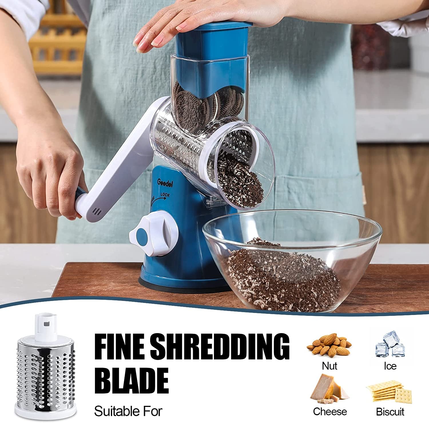 Rotary Cheese Grater & Mandoline Vegetable Slicer