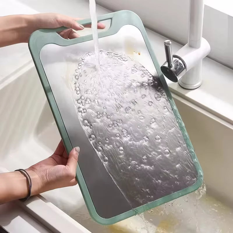1Pc Cutting Board Two Sides of Stainless Steel and Plastic Dual-Purpose Multifunctional Cut Vegetables and Meat Chopping Board