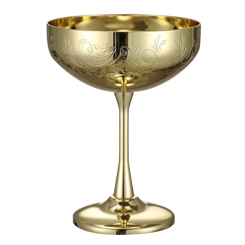 Stainless Steel Coupe Glasses, Martini Cocktail Glasses
