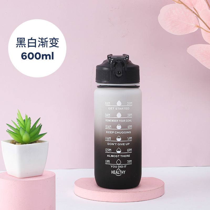 Kawaii Cartoon Face Portable Mug with Straw & Handle Strap