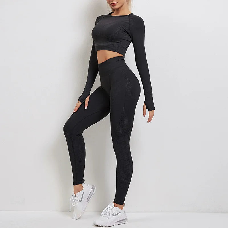 Women Seamless Long Sleeve Fitness Suit