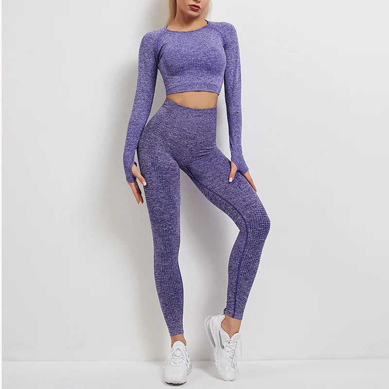 Women Seamless Long Sleeve Fitness Suit