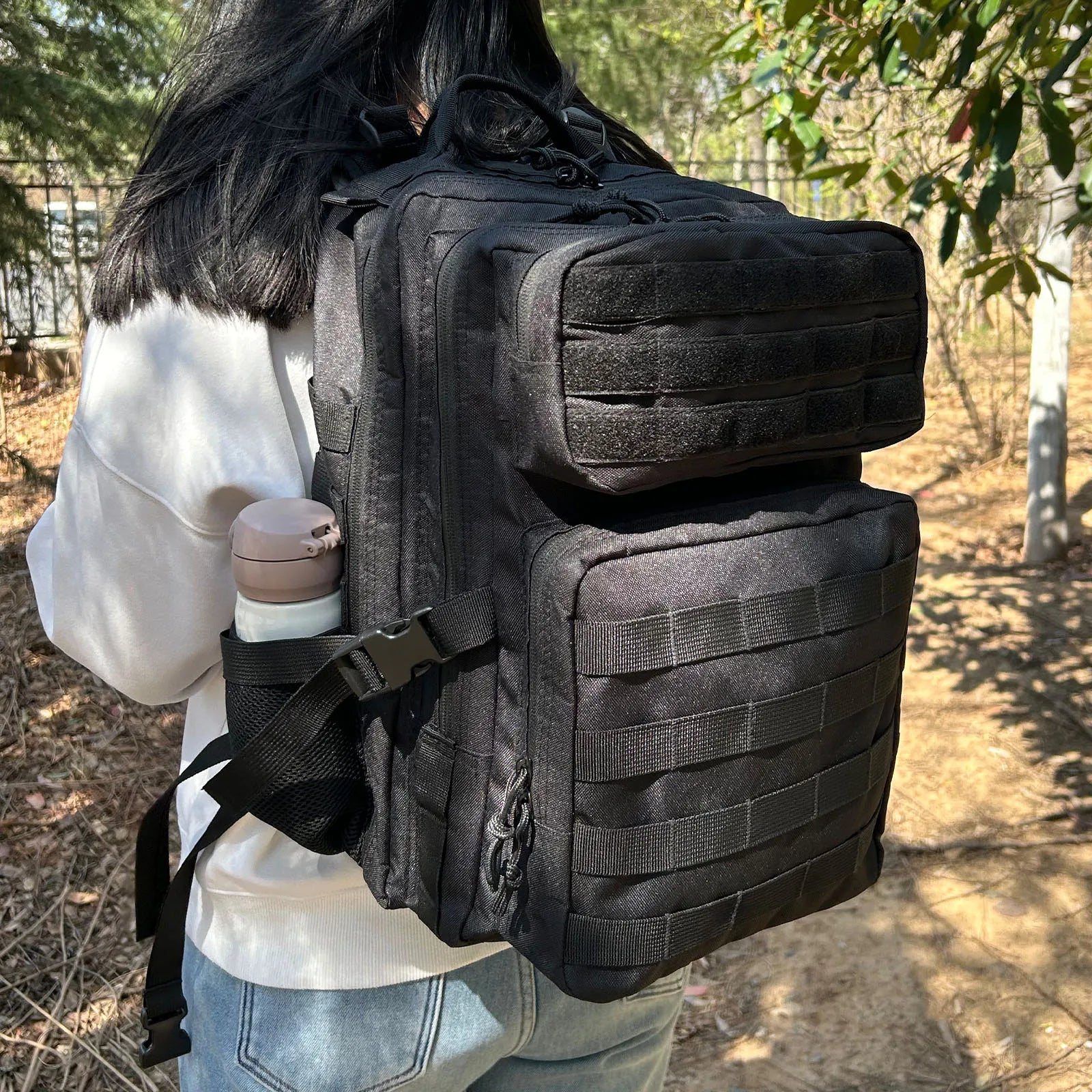 SYZM 35L Tactical Backpack Nylon Camping Rucksack for Men Women MOLLE Hiking Backpack Outdoor Fishing Bags