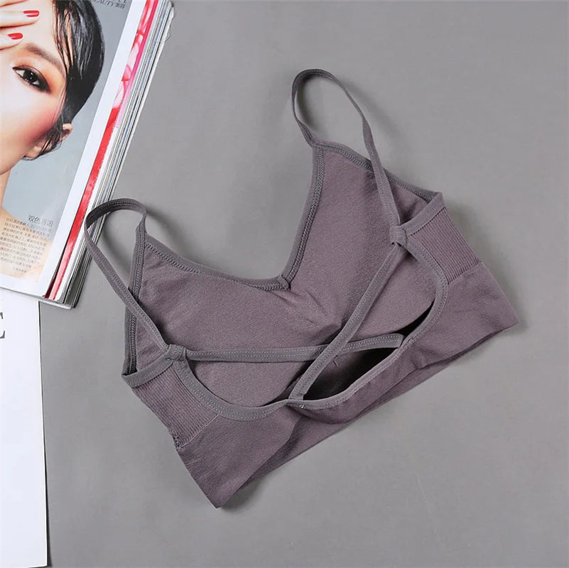Women Bras Tube Top Seamless Underwear U Back Cropped Top Active Bra Fitness Top Lingerie Women Top Removable Pad