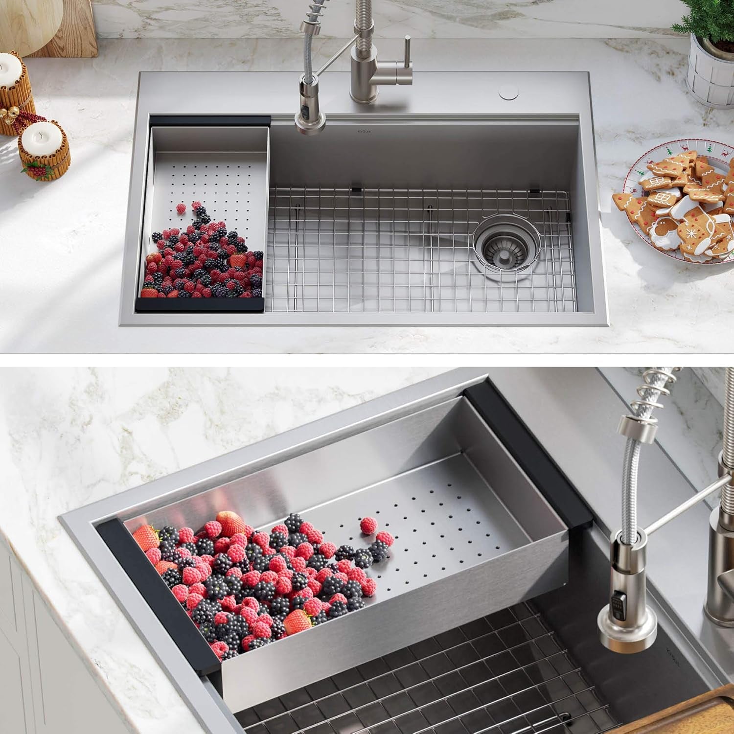Stainless Steel Colander for Workstation Kitchen Sink, CS-6