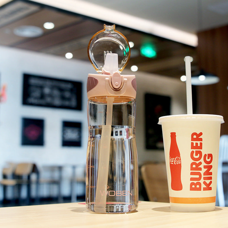 Stylish Hydration Bottle with Pop-Up Straw
