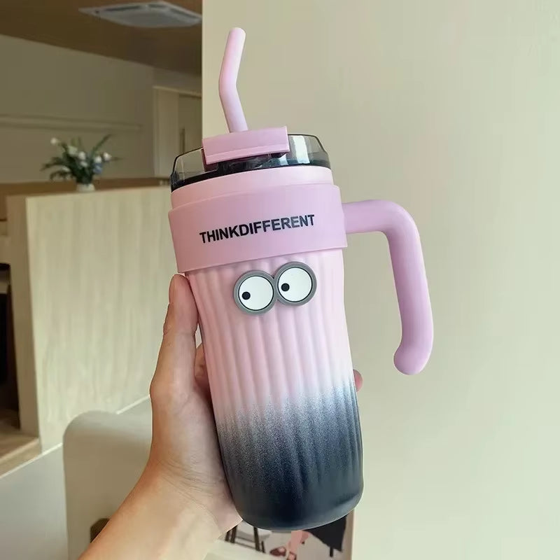 860ML Stainless Steel Car Tumbler with Straw Car