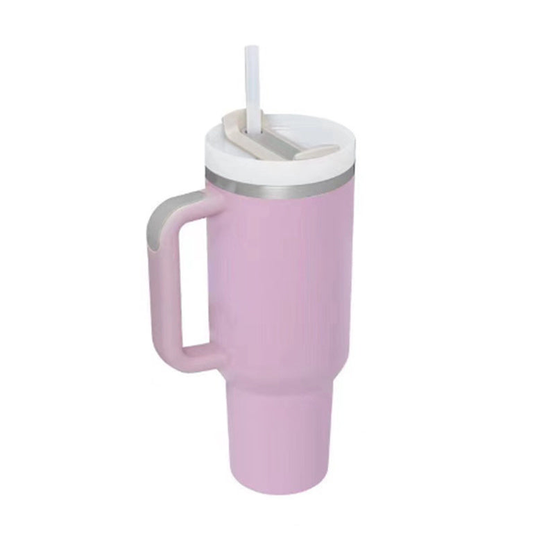 Tumbler With Handle Straw Insulated Stainless Steel