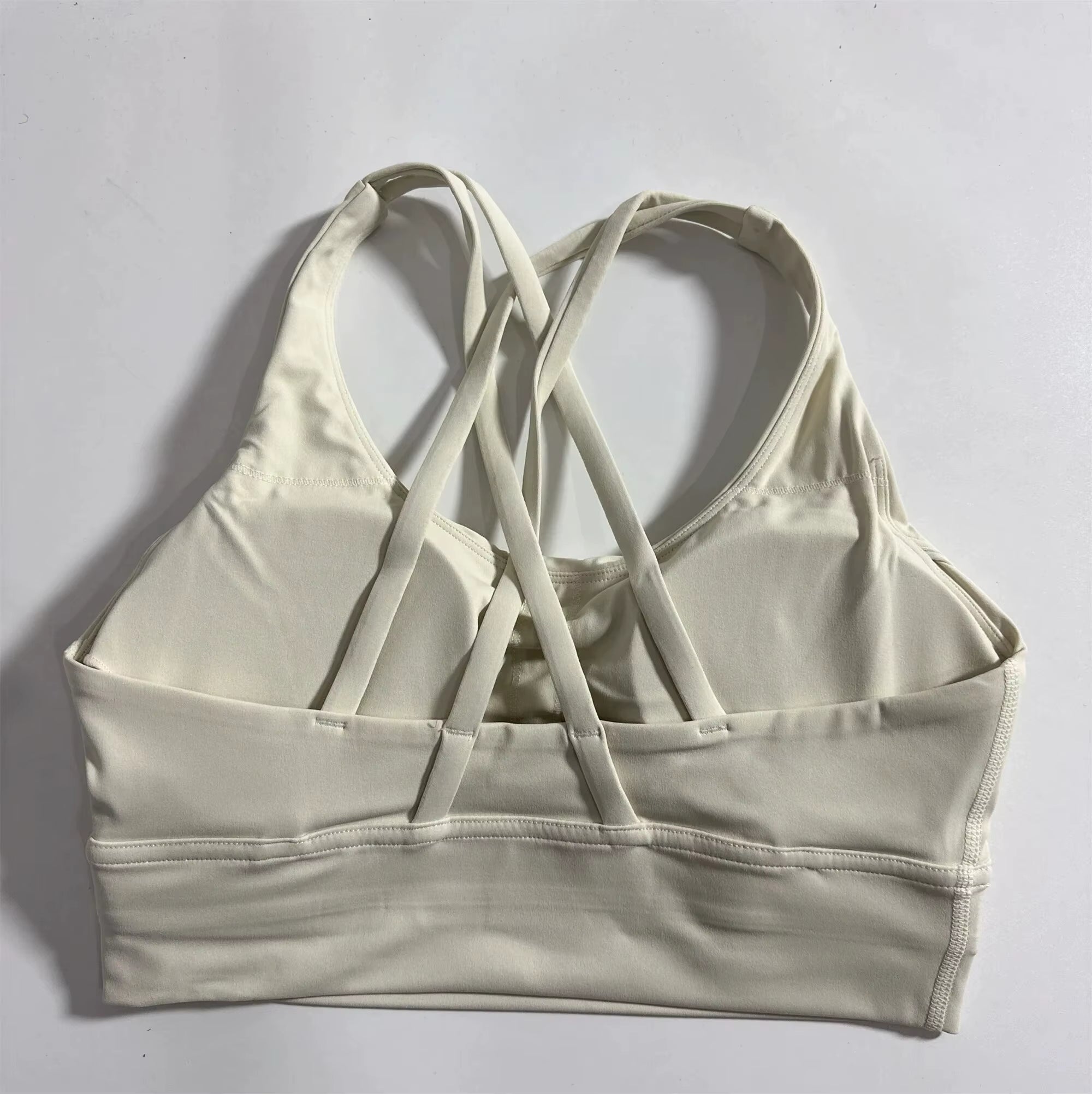 Solid Color Women Cross Back Fitness Top