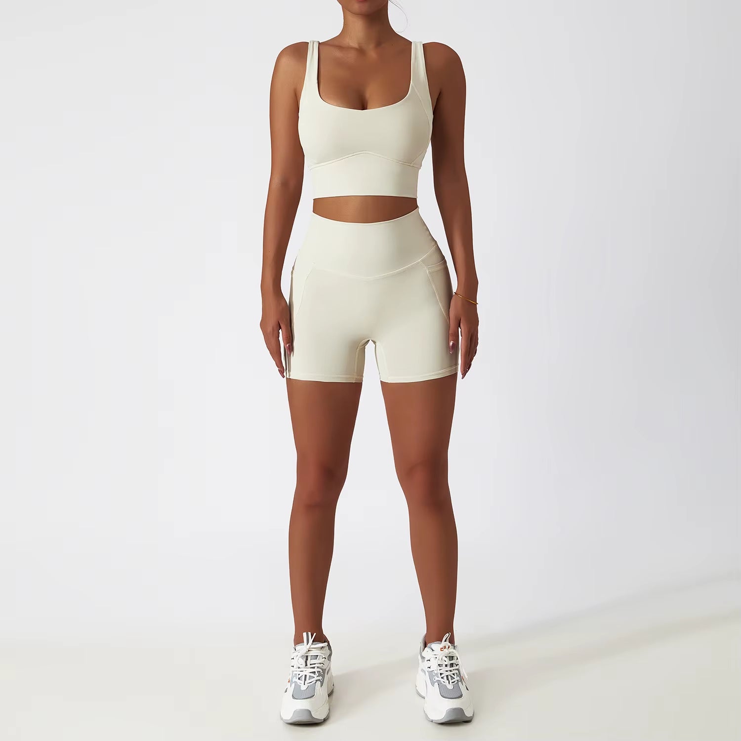 White Yoga Sets Women Sport Femme Rib Activewear Set Girls Seamless Fitness Suit Workout Clothes Athletic Wear Seamless Gym Set