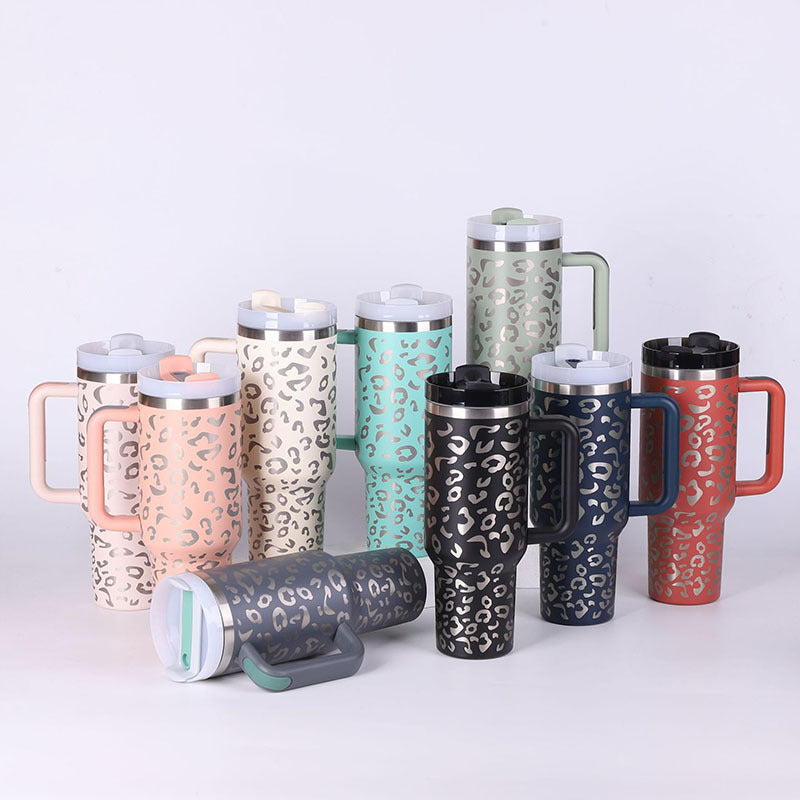 Tumbler With Handle Straw Insulated Stainless Steel