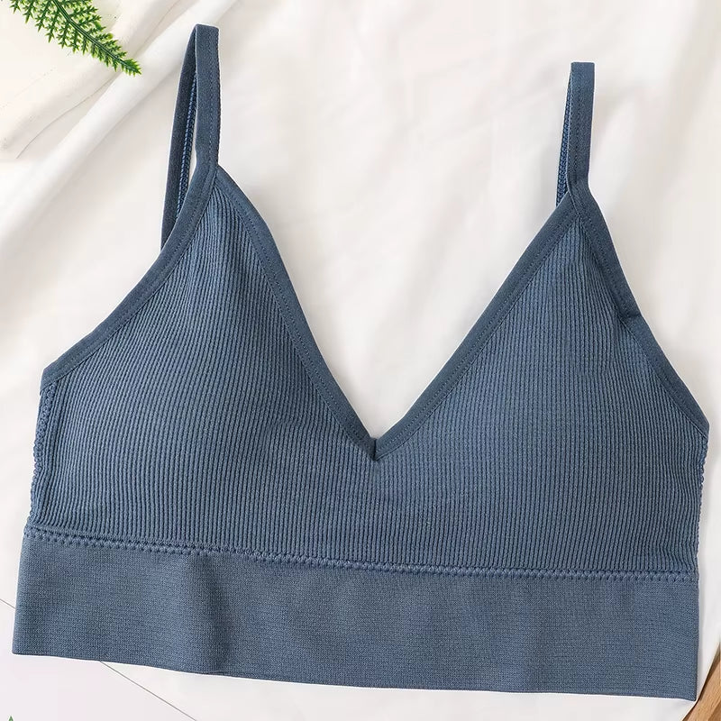 Women Crop Top Seamless Tube Top Underwear Low Back Bra Sports Fitness Top Streetwear Tank Bandeau Lingerie Removable Pad