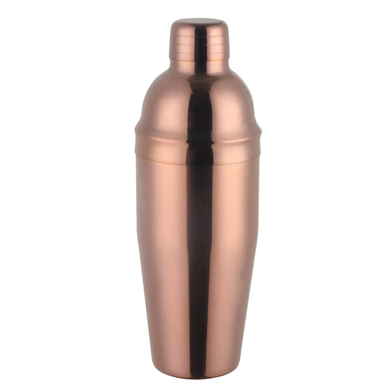 750ML Stainless Steel Boston Cocktail Set Shaker Wine Pourers Gold Bar Tool Set with Strainer Measure Cup Bartender