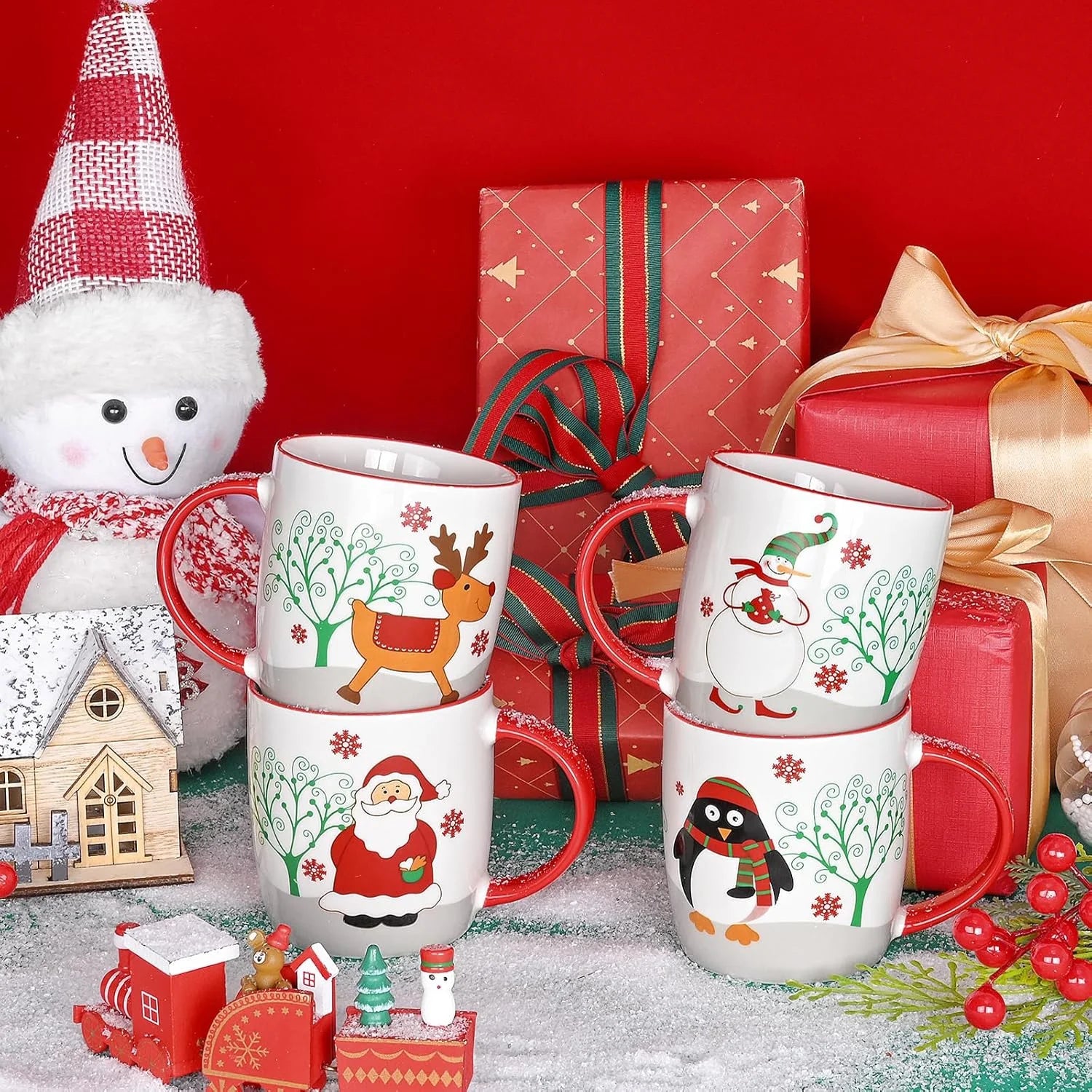 11 Fl Oz White Ceramic Mugs Christmas Gifts